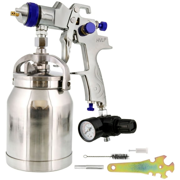 1.8mm HVLP Suction Feed SPRAY GUN w/ AIR REGULATOR Auto Paint Basecoat Clearcoat