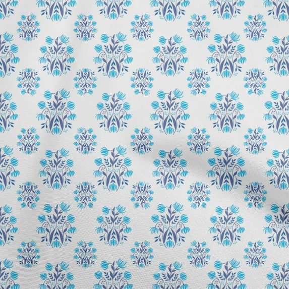 oneOone Georgette Viscose Sky Blue Fabric Block Dress Material Fabric Print Fabric By The Yard 42 Inch Wide-ZT