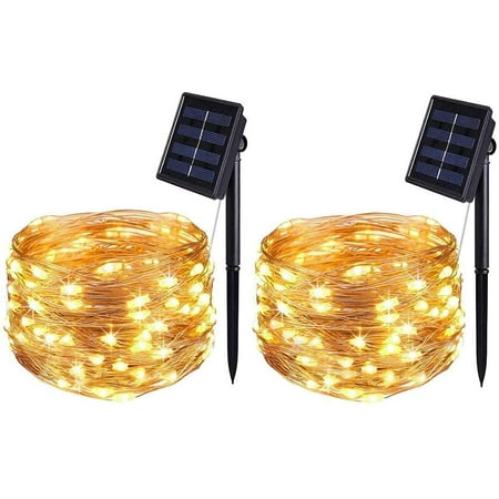 2 Pack Solar Powered String Lights Solar Fairy Lights 16 4ft 50 Ds Waterproof Wire Lighting For Indoor Outdoor Christmas Tree Halloween Home Garden Decoration Warm White Walmart Canada