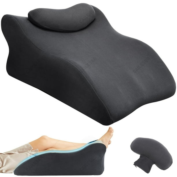Almohada Para Piernas 2 en 1, Reposacabezas Extraíble, Almohadas Ortopédicas Antireflujo, Cuña Para Cama Adulto, Alivia La Hinchazón, Mejora Circulación, Para Descanso, Recuperación Y Embarazadas