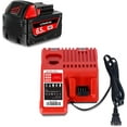 thumbnail image 7 of 18V 6.5Ah 48-11-1860 18V Extended Capacity Battery and Charger Kit Replacement for Milwaukee 18V M18 Battery 5.0Ah 6.0Ah 4.0Ah 48-11-1865 48-11-1862 48-11-1850 48-11-1852 48-11-1840 48-59-1812, 7 of 7