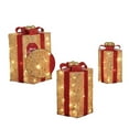 thumbnail image 3 of Holiday Time 3-Piece Lighted Glittering Gift Boxes Outdoor Decor, with 70 Warm White LED Lights, 3 of 4