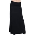 thumbnail image 4 of ToBeInStyle Women's Premium Rayon-Blend Relaxed Fit Maxi Skirt - Black - Small, 4 of 7
