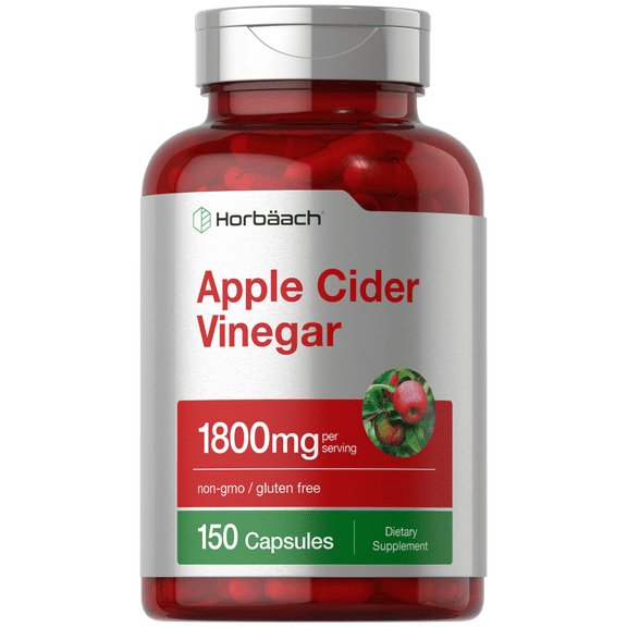 Horbäach Apple Cider Vinegar Capsules | 1800mg | 150 Pills | Non-GMO, Gluten Free Supplement
