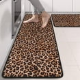 thumbnail image 2 of Kitchen Rugs Sets Of 2,Brown and Black Leopard Print Anti Fatigue Kitchen Mat Rugs Non Slip Washable,Decorative Kitchen Floor Mats for Kitchen,Sink,Laundry,17"x47"+17"x47", 2 of 5