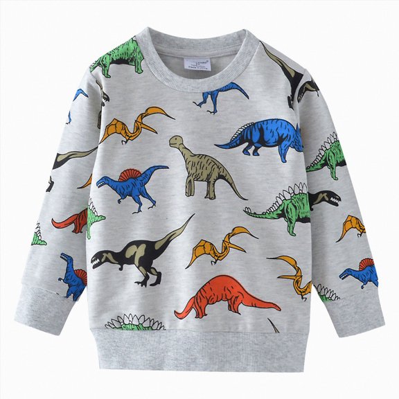 larppty Toddler Boys Sweatshirt Lightweight Kids Winter Warm Sweater Crewneck Pullover Tops (Grey,12-18 Months)