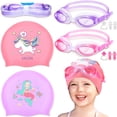 thumbnail image 1 of Set de gorros de natación Zhanmai de silicona, 8 piezas, para niños de 6 a 14 años, 1 of 7