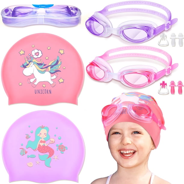 Set de gorros de natación Zhanmai de silicona, 8 piezas, para niños de 6 a 14 años