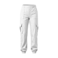 thumbnail image 5 of QIYAGBSA Women's Jogger Pants Elastic Waist Drawstring Multi Pocket Outdoor Hiking Casual Daily Wear (White M), 5 of 7