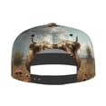 thumbnail image 5 of Flat Bill Trucker Hats for Women Men - Grassland Sunflower Cow Adjustable Flat Baseball Cap Snapback Hats Dad Hats for Men, 5 of 7