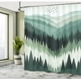 thumbnail image 2 of Ambesonne Green Shower Curtain, Boho Nature Woodland Valley, 69"Wx70"L, Grey Teal Cadet Blue, 2 of 4