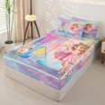 thumbnail image 2 of jejeloiu Magical Cute Girls Zipper Full Size Comforter Sets with Fitted Sheet and 2 Pillowcases For Kids,Girls Personalized Initial K Zipper Bedding Set,Pink Reversible,4-Piece, 2 of 7