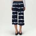 thumbnail image 7 of Women's Fold Over Capri Pants Y2K Low Rise Wide Leg Flowy Gaucho Pants Summer Striped Going Out Yoga Capris Navy S, 7 of 7