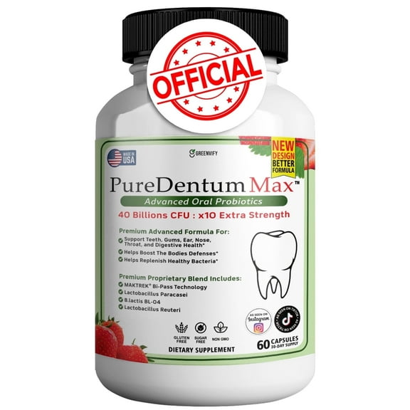 PureDentum Max Oral Probiotic Supplement | Healthy Gums, Fresh Breath & Plaque Support | Natural