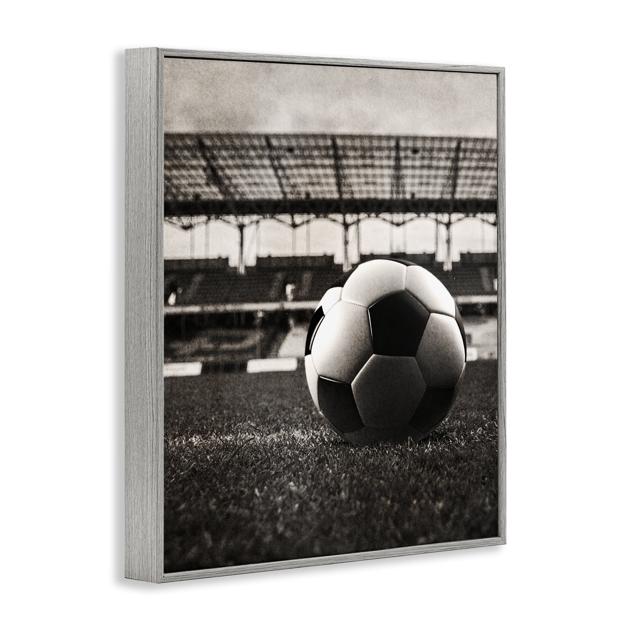 Stupell Industries Vintage Sports Soccer Gray Framed Giclee Art, design by Marcus Prime