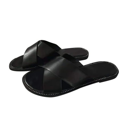 

Inkach Women Fashion Bow Tie Flat Bottom Cross Sandals Slipper Beach Home Shoes