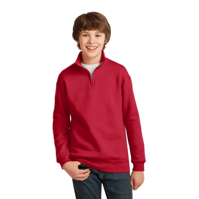 Sudadera con cuello de cadete con cierre de 1/4 NuBlend® para jóvenes JERZEES®. 995Y Jerzees 995Y