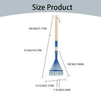 Clearance! Kids Rakes With Hardwood Handle 28" Child Size Garden and Rake for Leaves Kids Lightweight & Cute Rakes With Blue Heads Great Garden Tools Gifts for Kids