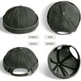 thumbnail image 3 of 2 Pieces Brimless Hats for Men Adjustable Docker Hat Casual No Brim Hat Visor-Less Flip Hat Sailor Skullcap, 3 of 14