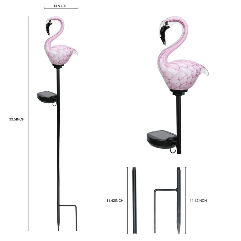 Poolmaster Flamingo Outdoor Thermometer Garden Stake and Backyard