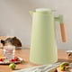 thumbnail image 5 of Tetera aislada, uso doméstico, tetera de presión, doble forro de vidrio, mango de madera de haya, fuerte retención de calor, presiona un botón, sin agua, termo verde claro, 5 of 6