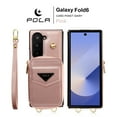 thumbnail image 6 of for Samsung Galaxy Z Fold 6 Wallet Case Crossbody Strap, Zipper Pocket Phone Case with Card Holder Wrist Strap Purse Stand Cover for Women Girls Compatible with Samsung Galaxy Z Fold 6, Pink, 6 of 14