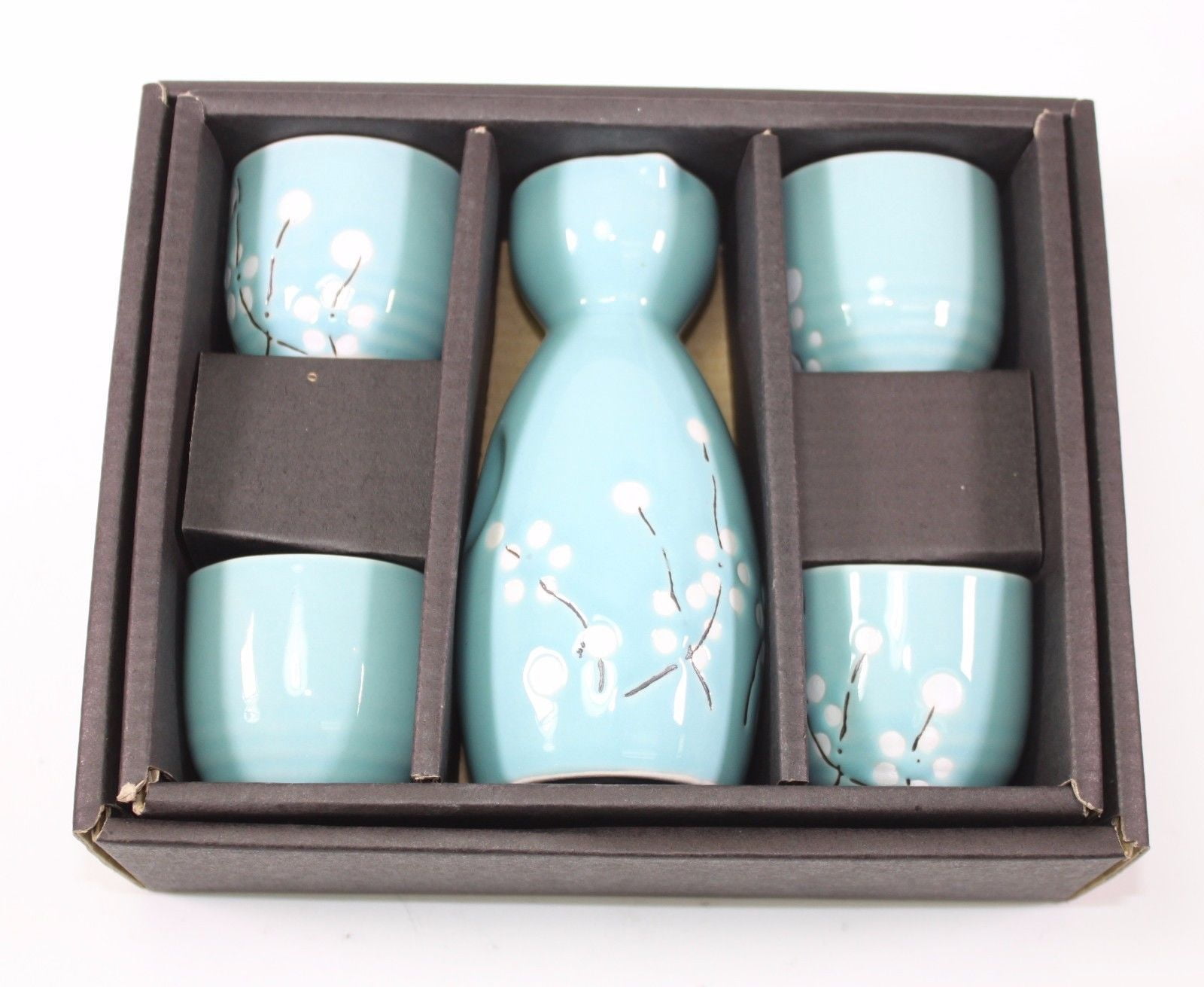 DUEBEL Sake Pots with 4 Sake Glass Decanter Cups Sets for Warmer or Cold Wine Glass Sake Pots & Sets 