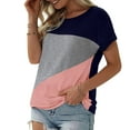 thumbnail image 2 of Sherrylily Women Short Sleeve Color BlockTops Casual Summer Fashion T-Shirt, 2 of 4