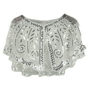 Aellinatey Women's Glittering Shawl Sequins Bridal Shawl Fringed Evening Wrap Shawls
