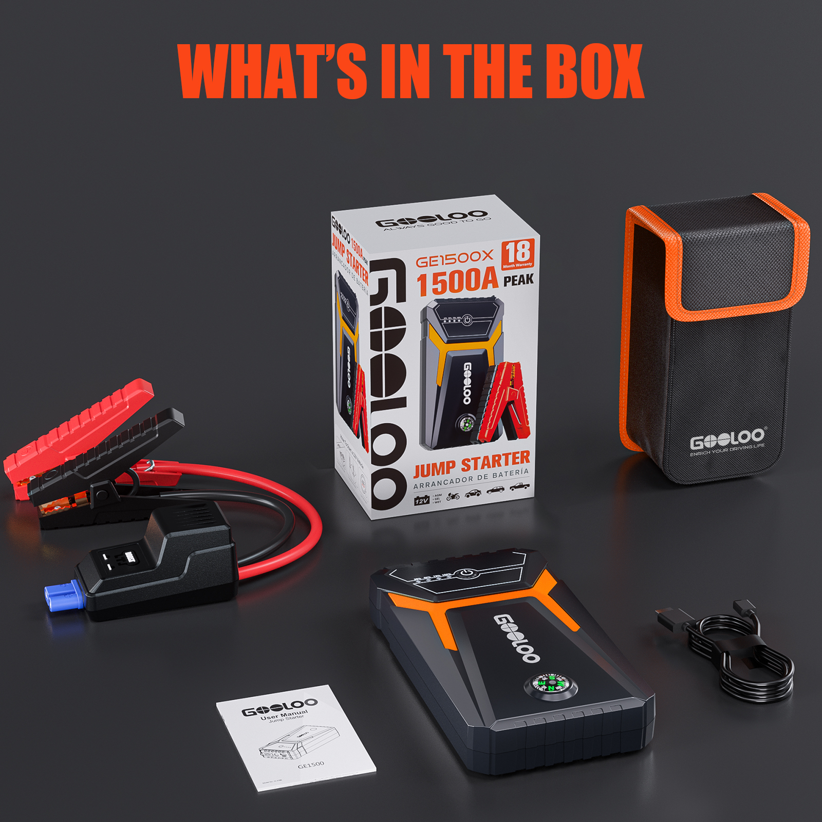 Gooloo GE1500X Jump Starter with LED Flashlight photo 7