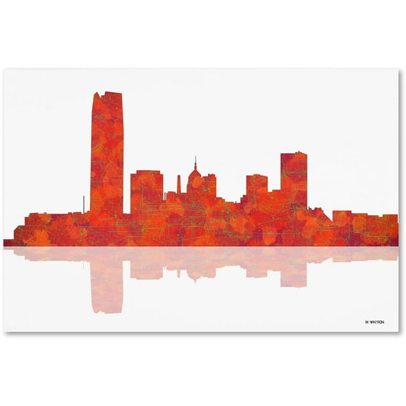 Trademark Fine Art "Oklahoma City Oklahoma Skyline" Canvas Art by Marlene Watson