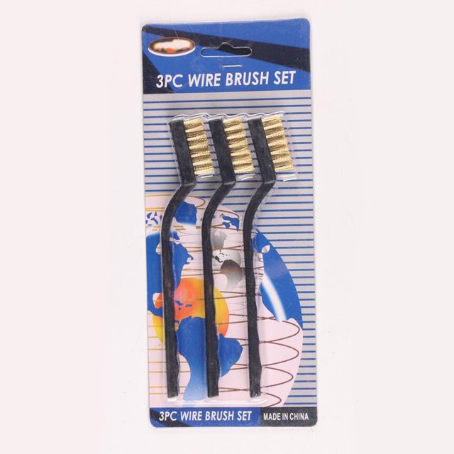 3pcs Laiton Ensemble de Brosses Poils Brosse de Nettoyage de Fil à Portée de Main