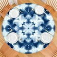 thumbnail image 2 of Blue White Tie Dye Mandala Pattern Round Fitted Tablecloth with Elastic Edge,Dining Table Cover Waterproof,Outdoor Round Tablecloth for Camping,Dining,Indoor and Outdoor, 2 of 7