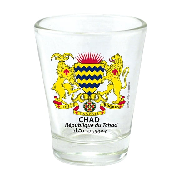 Chad Coat Of Arms Shot Glass