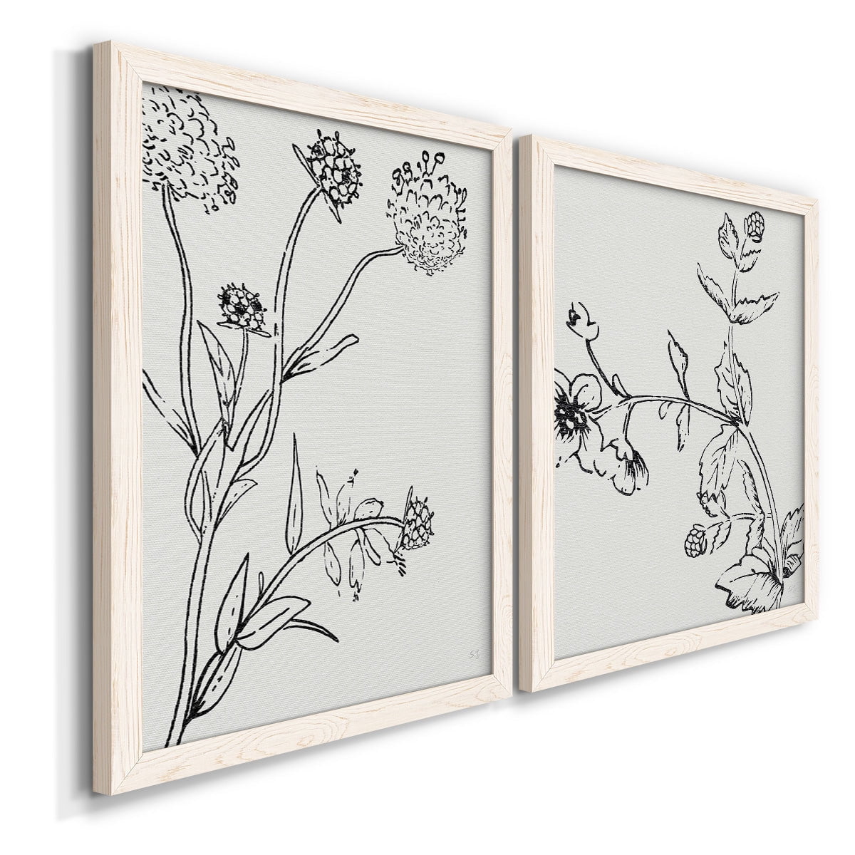 Botanical Study I - Premium Framed Canvas 2 Piece Set - Ready to Hang