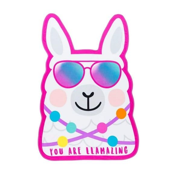 3C4G Llamazing Jumbo Shaped Beach Towel, Hot Pink