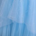 thumbnail image 4 of Girls Sleeveless Lace Tulle Flower Dress, Floor Length Layered Princess Ball Gown with Beading, Elegant formal Outfit for Wedding, Birthday Party, Pageant & Kids Photoshoot Events Blue 3-4Years, 4 of 6