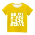 thumbnail image 3 of Dezsed Girl's Letter Print Short Sleeve T Shirts Crewneck Loose Tunic Tops Summer Casual Tee Blouses Tops 9-10 Years Yellow, 3 of 3