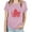 Pink, variant on WREESH Women's Summer Basic Tee Casual Round Neck T-Shirt with Canada Day Maple Leaf Print Black