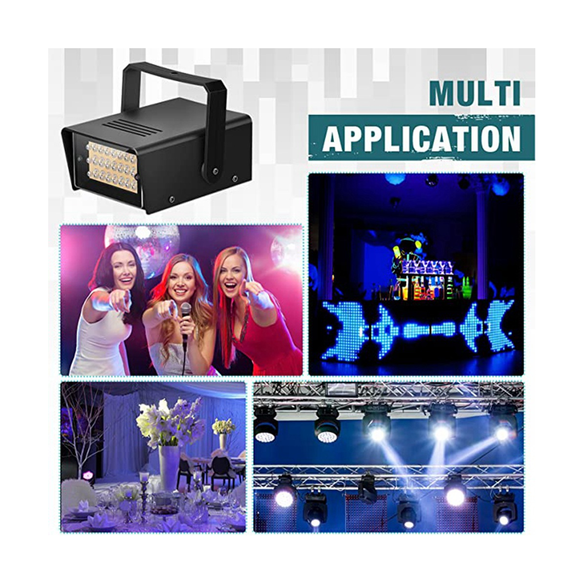 4 Pieces Strobe Lights, Bright LED Strobe Lights Mini Lights Adjustable Flash Speed Control Stage