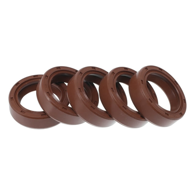 Sellos de Aceite Universales TC Doble Labio con Resorte de Acero 25x35x10mm Alta Presión Caucho FKM Marrón 5 Pcs