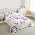 thumbnail image 3 of Feelyou Dreamy Unicorn Kid Full Size Comforter Sets, Watercolor Rainbow Print Bedding Comforter Set, Cloud Stars Galaxy Reversible Bedding Sets, Ultra Soft Bedroom Decor, 3-Piece, 3 of 8