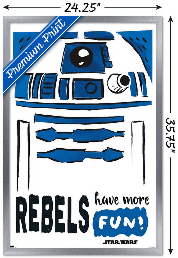 Star Wars: Saga - R2-D2 Fun Wall Poster, 22.375" x 34", Framed