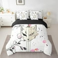 thumbnail image 2 of Erosebridal Japanese Ukiyoe Style Bedding King Size,Chic White Fox Bed Set,Cherry Blossom Bedding Sets King Size,Ultra Soft Room Decoration Reversible,7pcs, 2 of 6