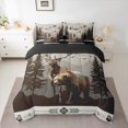 thumbnail image 2 of jejeloiu Boho Aztec Tribal 7-Piece Bedding Comforter Set,Wildlife Bear Bear King Bedding Sets,Gray Brown Bed Sheets For Teens,Breathable Home Decor Reversible, 2 of 8
