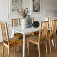 thumbnail image 3 of Set of 6 Removable Chair Seat Covers for Dining Room, Wooden Sunflowers Stretchable Office Kitchen Chair Slipcovers Cushion Protector Fall Floral Furniture Decor, 16.9x16.9 Inches, 3 of 6