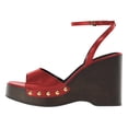thumbnail image 2 of YDN Women Open Toe Platform Wedge High Heels Rivets Studs Ankle Strap Sandals Fashion Party Evening Shoes Size 6 Red, 2 of 4
