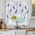 thumbnail image 6 of Navy Blue Branches Birds Swag Valances for Windows, Kitchen Window Curtains Over Sink, Abstract Forest Silhouettes Window Treatment Curtains for Living Room/Bedroom Curtains 2 Panel Sets 36"x45", 6 of 8