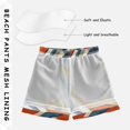 thumbnail image 3 of FORMRS Boys Swim Trunks Quick Dry Mesh Liner Boardshorts Sizes XS-XL, Beige Abstract Wavy, 3 of 7