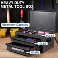 thumbnail image 3 of Caja de herramientas WORKPRO de metal de 15 cm con 2 cajones y 1 espacio de almacenamiento en la parte superior, 3 of 7